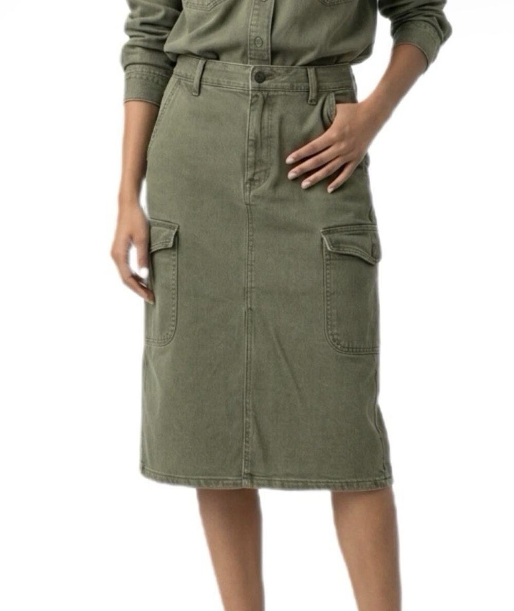 Gap Cargo Olive Green Midi Skirt Size 6 Women’s Utility Military Inspired